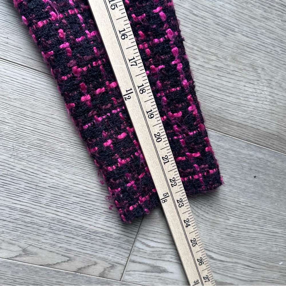 Calvin Klein Tweed Blazer Pink Black Cropped Jacket Size 6P Petite - Picture 5 of 8
